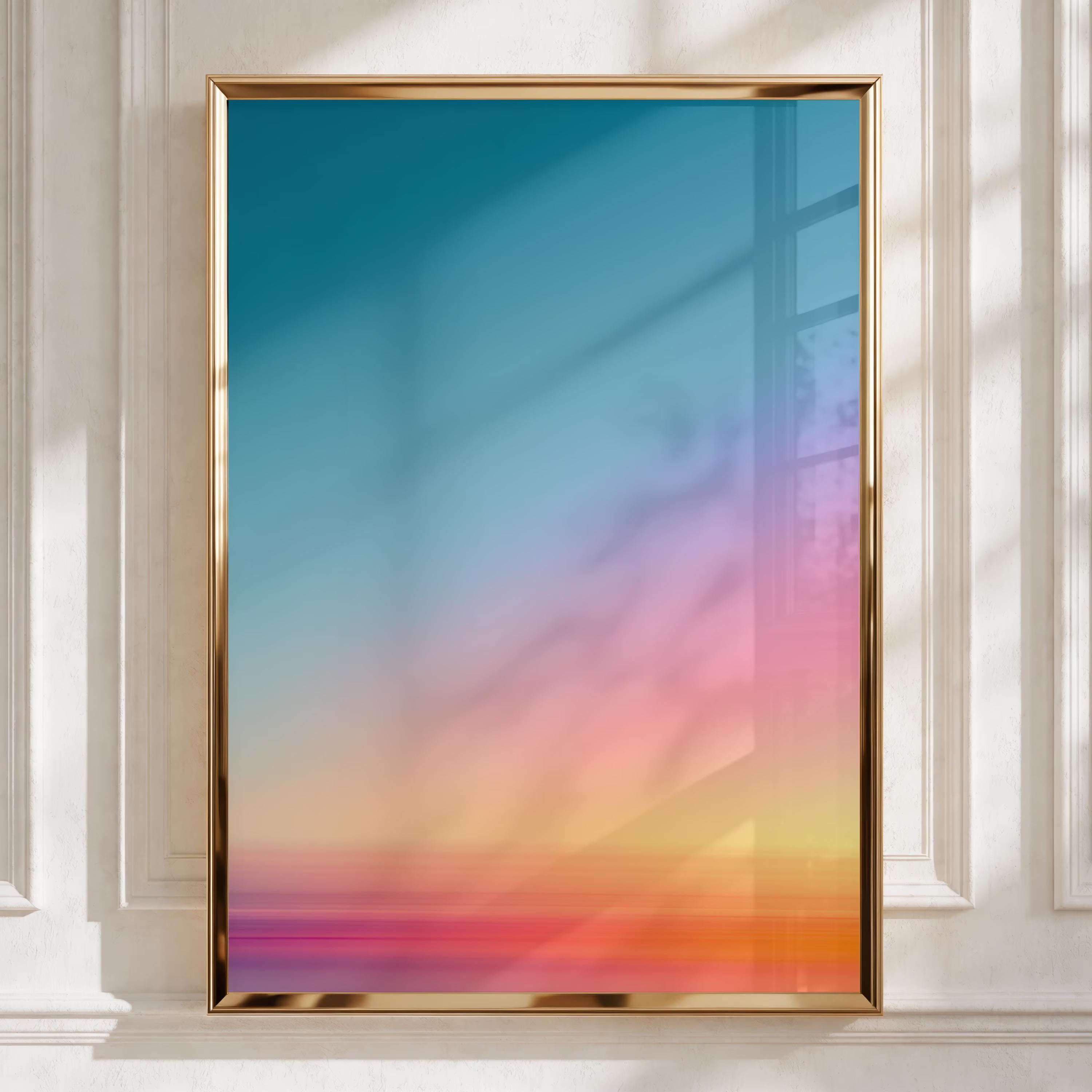 Gradient Sunset Sky Print, Abstract Colourful Wall Art, Minimalist Poster