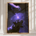 Black Panther Hypnosis Mystical Poster, Purple Energy Art Print, Dark Surreal