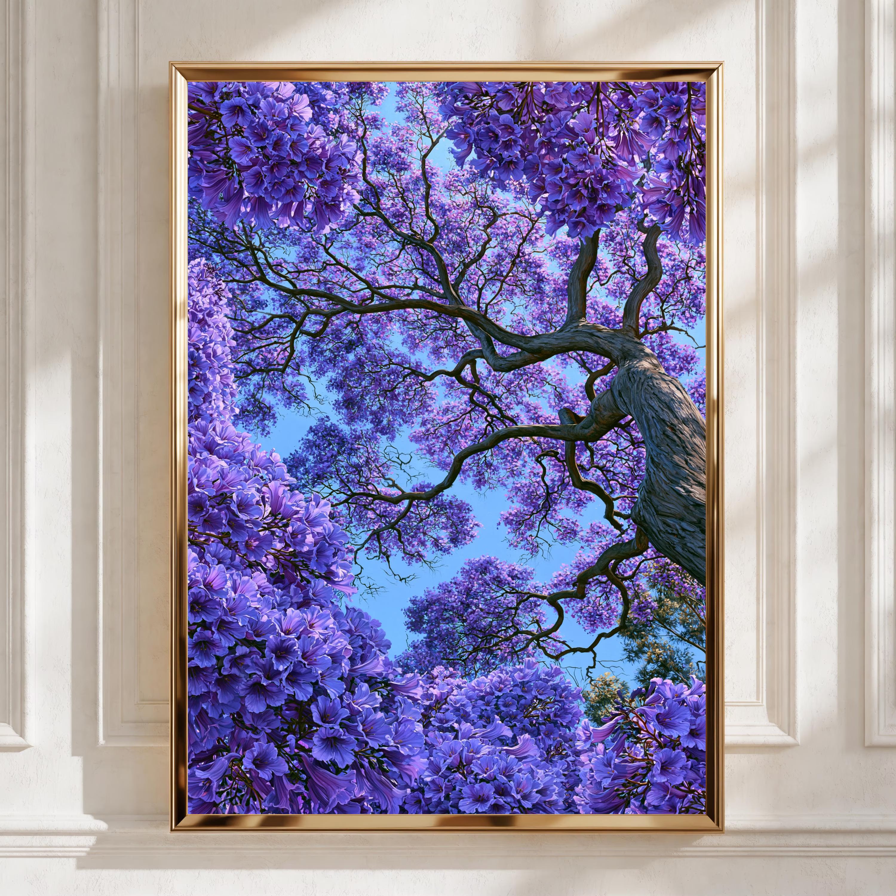 Jacaranda Tree Blossom Poster, Purple Floral Wall Art, Botanical Print