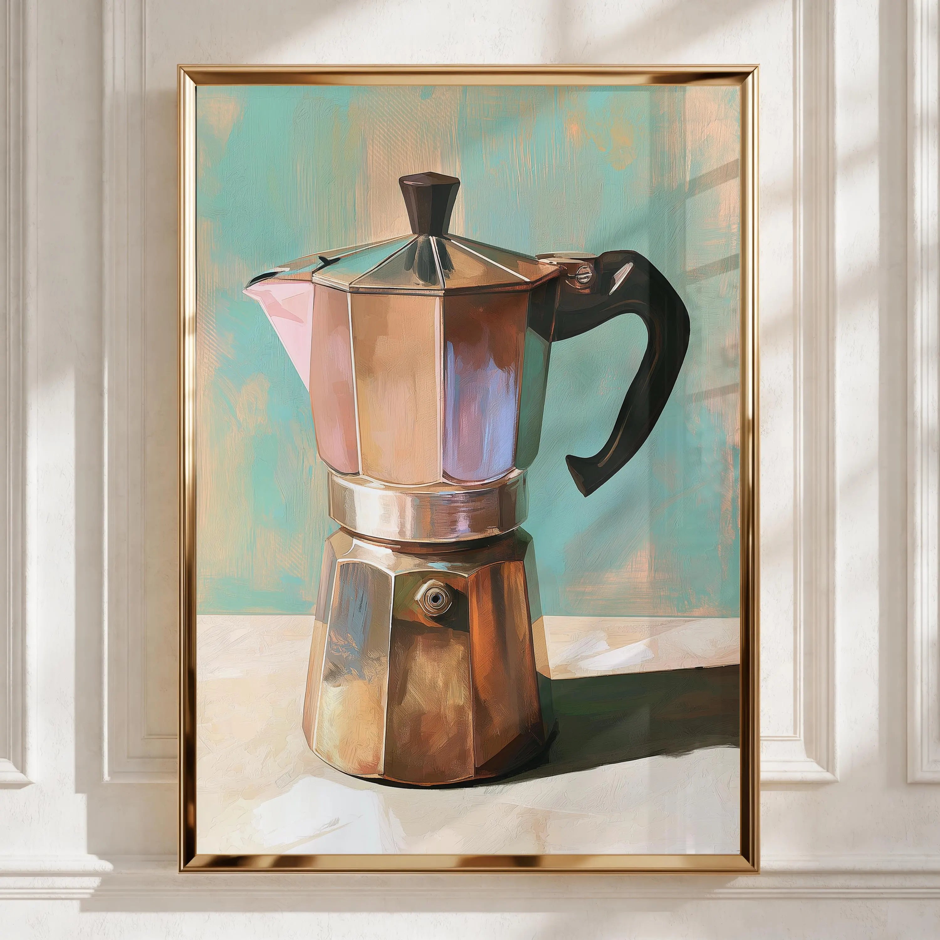 Moka Pot Coffee Poster Italian Espresso Maker Wall Art Print