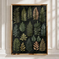 Fern Botanical Print, Dark Moody Wall Art, Green Leaf Poster, Nature Study