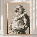 Greek God Selfie Poster, Marble Statue Wall Art, Funny Classical Print