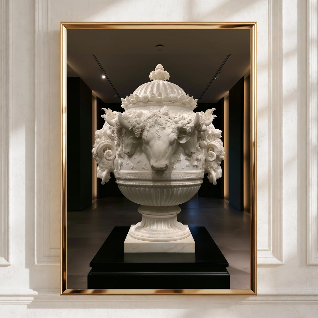 Roman Marble Vase Poster, Classical Urn Sculpture, Neoclassical Wall Art
