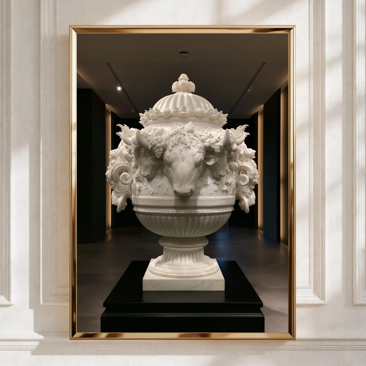 Roman Marble Vase Poster, Classical Urn Sculpture, Neoclassical Wall Art