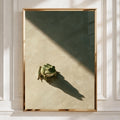 Frog Shadow Poster, Minimalist Animal Wall Art, Moody Green Print