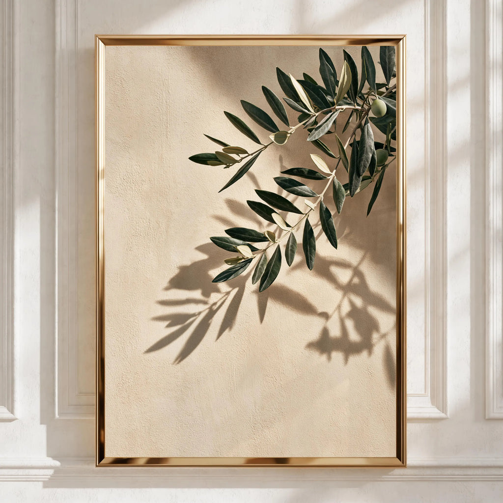 Olive Branch Wall Art Poster, Botanical Print, Minimalist Nature Photography