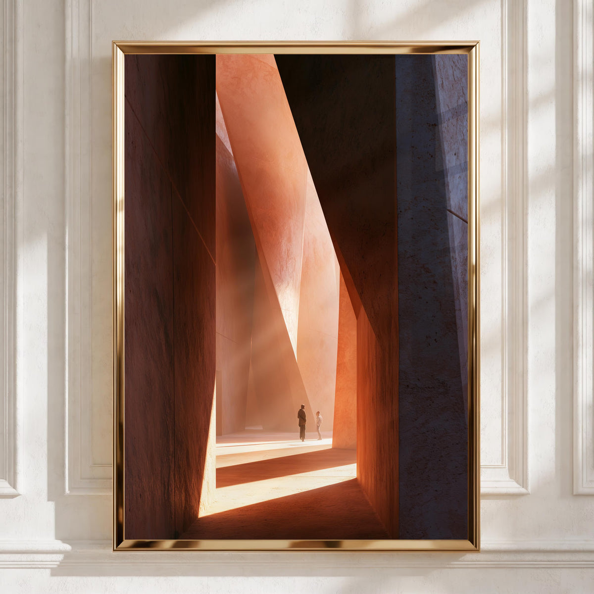 Passageway Art Print, Abstract Modern Design, Minimalist Wall Decor, Warm Earthy Tones