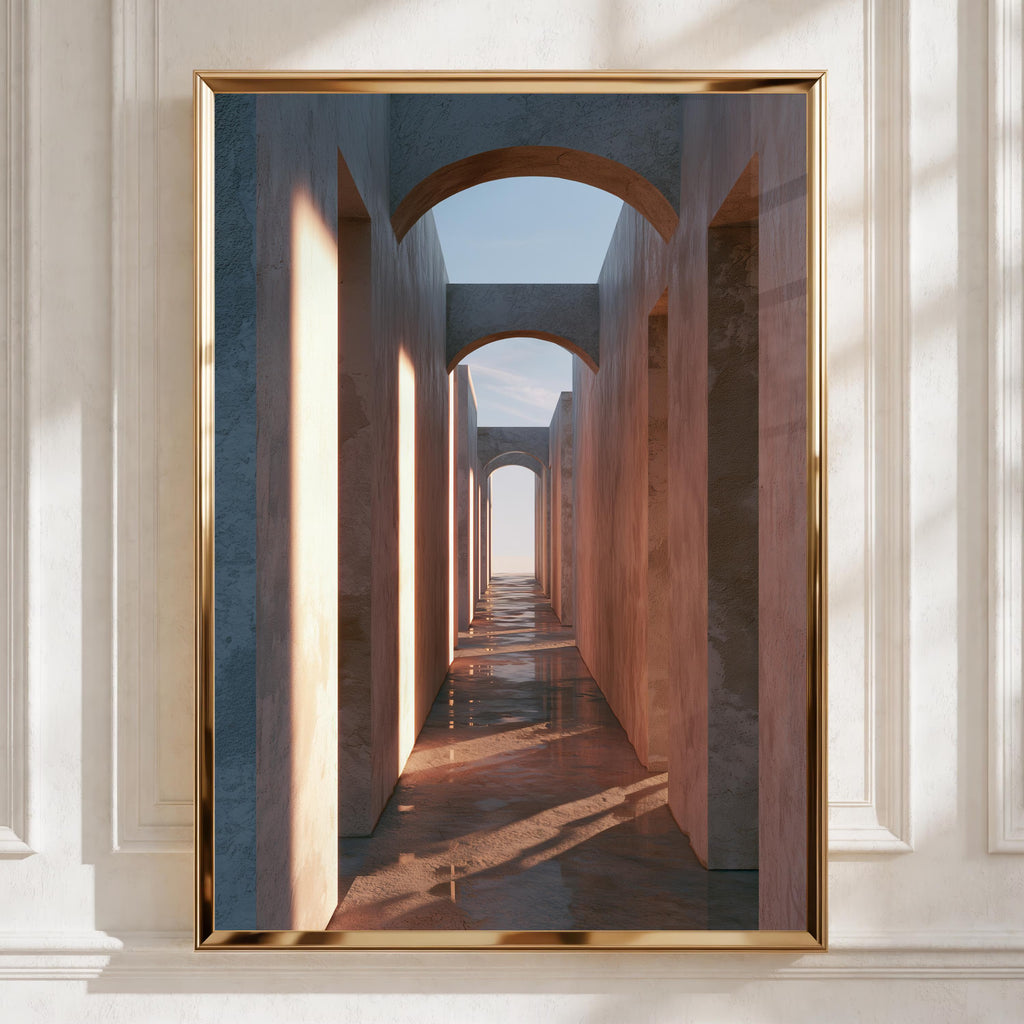 Passageway Art Print, Architectural Landscape, Modern Minimalist Decor