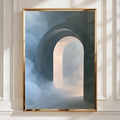 Abstract Arch Wall Art Poster, Dreamy Cloud Architectural Print, Minimalist