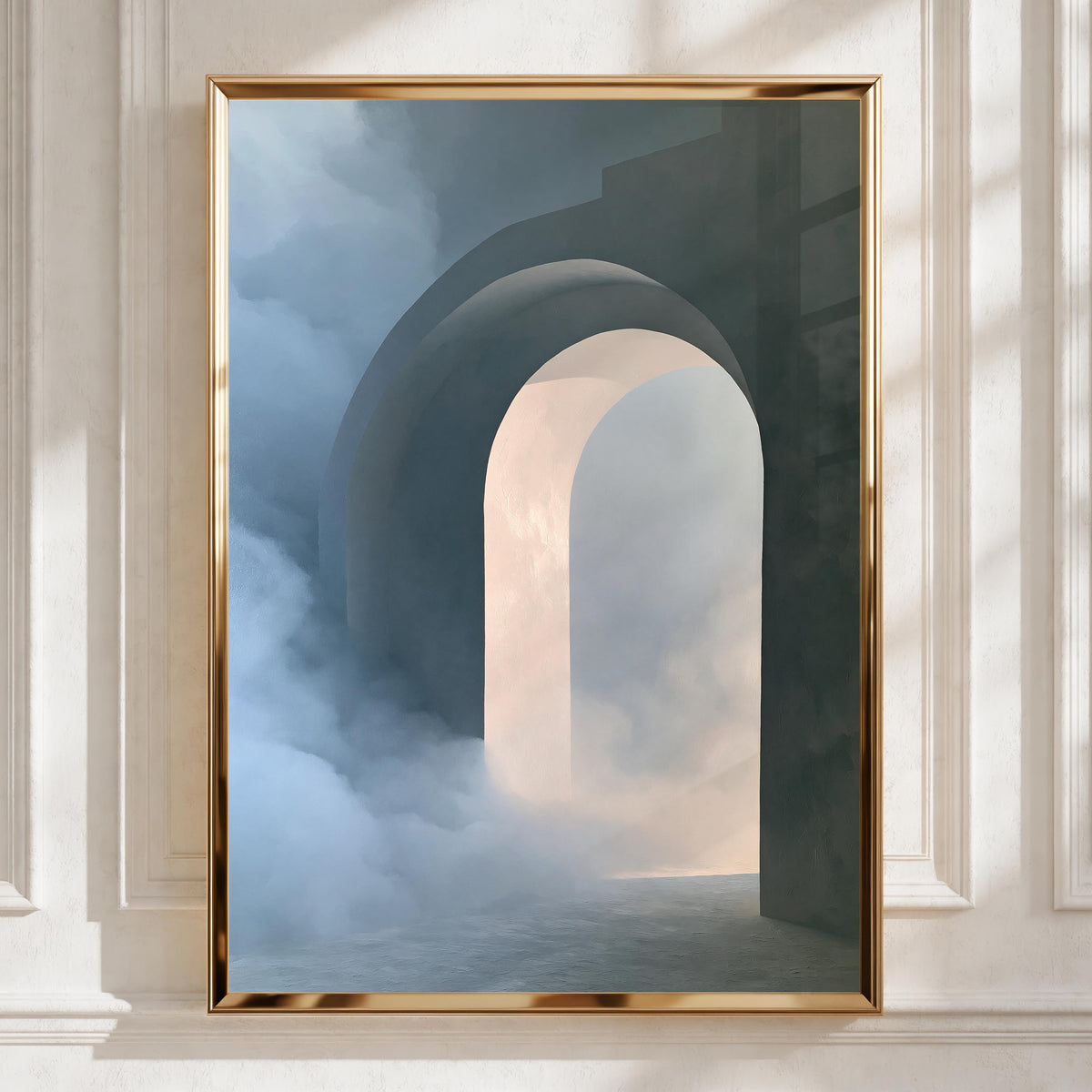 Abstract Arch Wall Art Poster, Dreamy Cloud Architectural Print, Minimalist