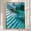 Tiger Leaping into Water, Villa Pool Wall Art Poster, Surreal Style