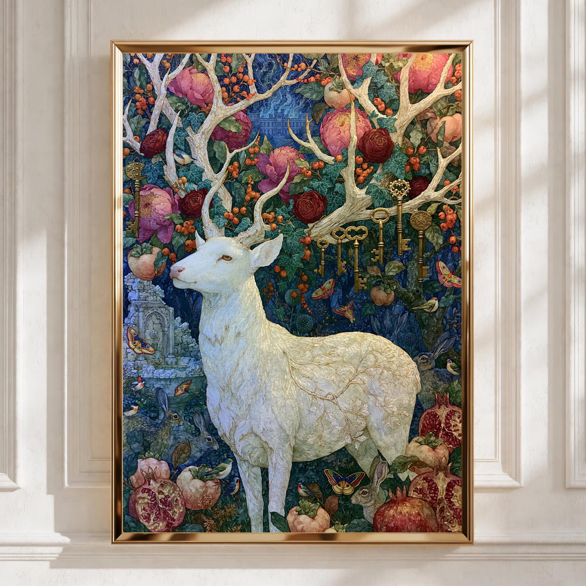 Mystic Stag Artwork, Wall Art Print, Nature Inspired, Colourful and Intricate Design