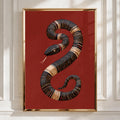 Snake Art Print, Folk Style Wall Decor, Unique Home Artwork, Bohemian Decor, Minimalist Aesthetic