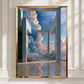 Heavenly Passageway Cloud Door Poster, Surreal Sky Art Print, Dreamy