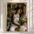 Tattooed Florist Poster, Flower Shop Wall Art, Boho Portrait Print