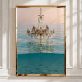 Chandelier Water Scene, Elegant Wall Art, Modern Home Decor, Ocean Aesthetic, Light and Reflections