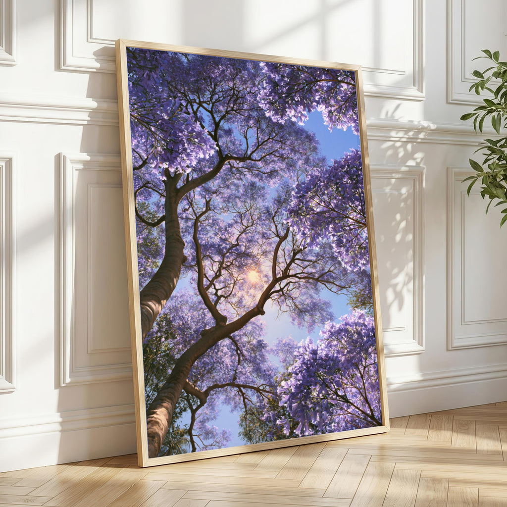 Jacaranda Tree Blossom Poster, Purple Floral Wall Art, Botanical Print