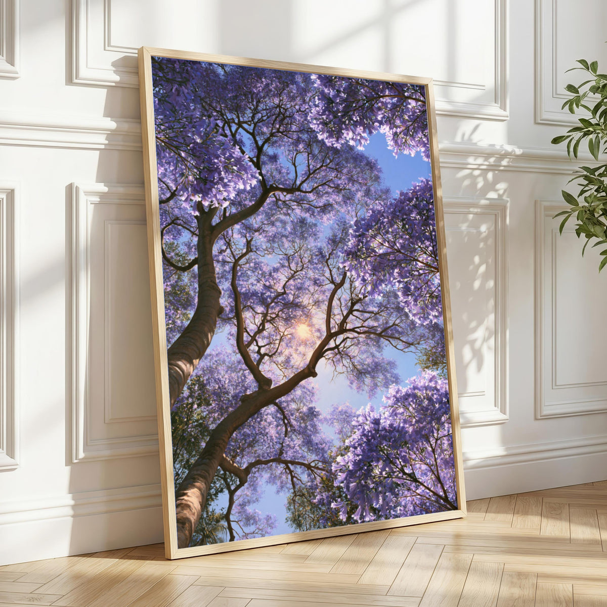 Jacaranda Tree Blossom Poster, Purple Floral Wall Art, Botanical Print