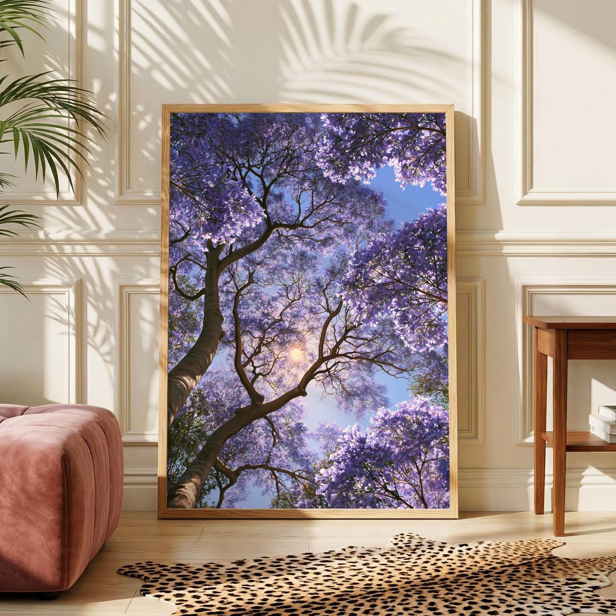 Jacaranda Tree Blossom Poster, Purple Floral Wall Art, Botanical Print