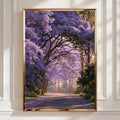 Jacaranda Tree Boulevard Poster, Purple Floral Wall Art, Botanical Print
