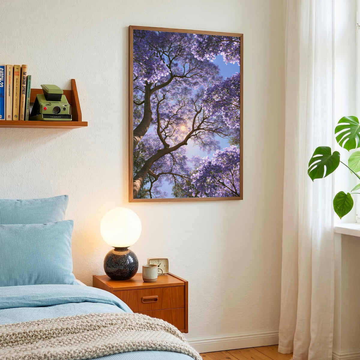 Jacaranda Tree Blossom Poster, Purple Floral Wall Art, Botanical Print