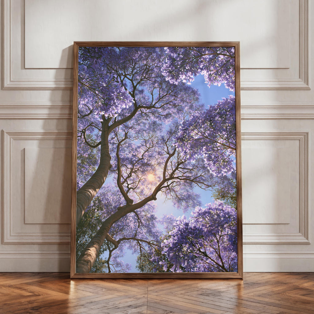 Jacaranda Tree Blossom Poster, Purple Floral Wall Art, Botanical Print