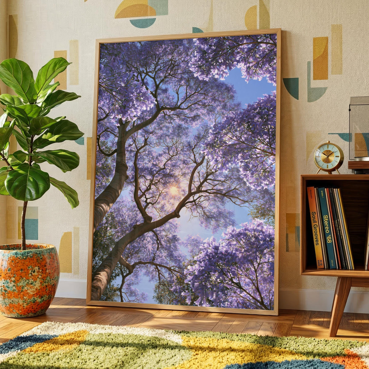 Jacaranda Tree Blossom Poster, Purple Floral Wall Art, Botanical Print