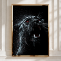Black Panther Red Eyes Poster, Roaring Big Cat, Dark Dramatic Wall Art