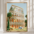 Colosseum Mirror Poster, Rome Wall Art, Surreal Architecture Print, Modern Glam