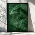 Eagle Portrait Poster, Green Emerald Bird of Prey, Bold Animal Wall Art
