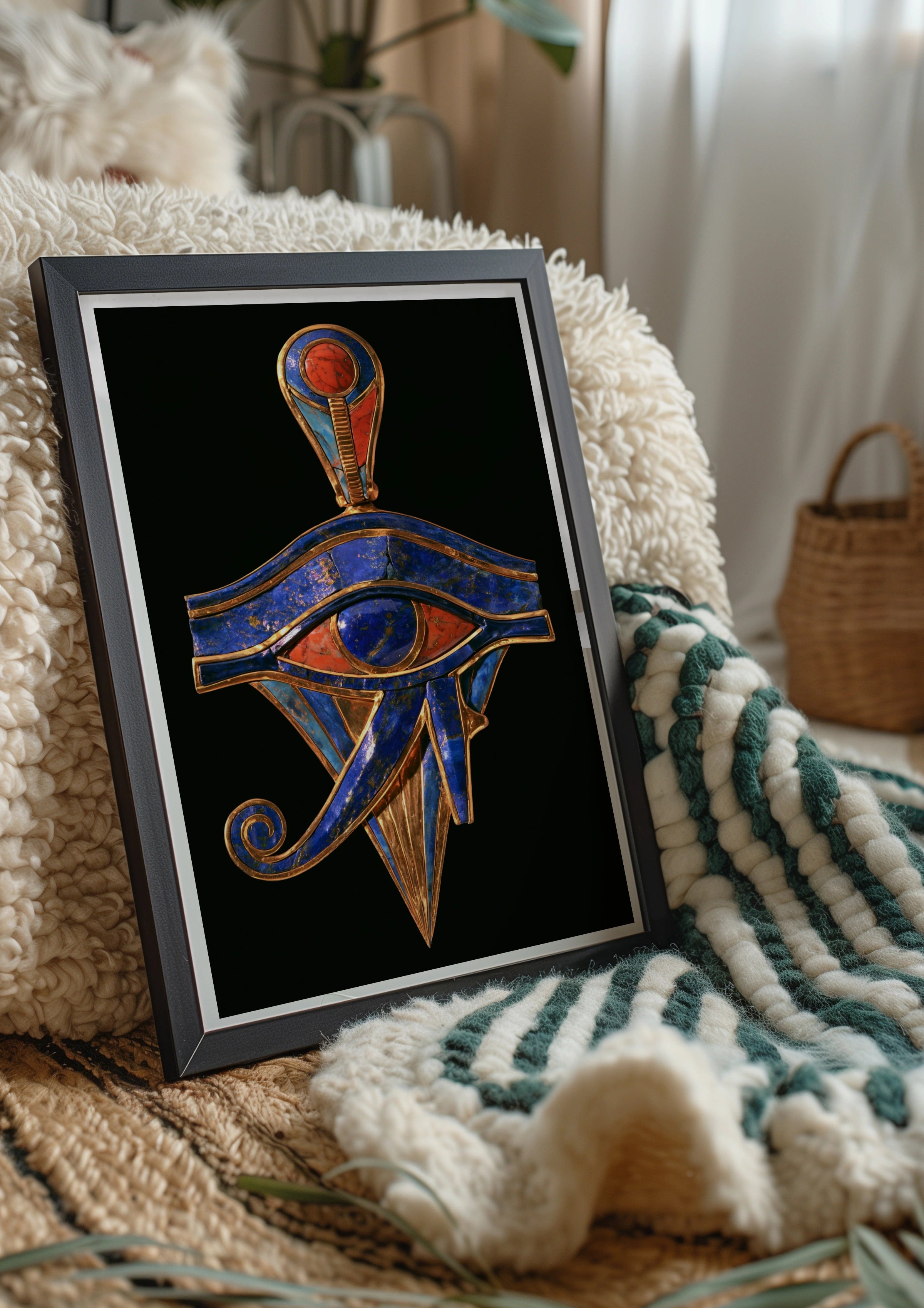 Eye of Horus Poster, Ancient Egyptian Symbol, Gold Lapis Art Print