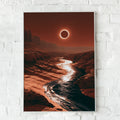 Canyon Eclipse Poster, Solar Eclipse Wall Art, Red Desert Print, Sci-Fi Landscape