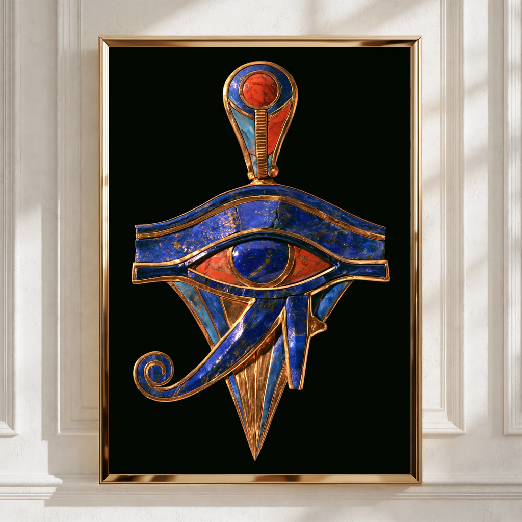Eye of Horus Poster, Ancient Egyptian Symbol, Gold Lapis Art Print