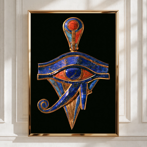 Eye of Horus Poster, Ancient Egyptian Symbol, Gold Lapis Art Print
