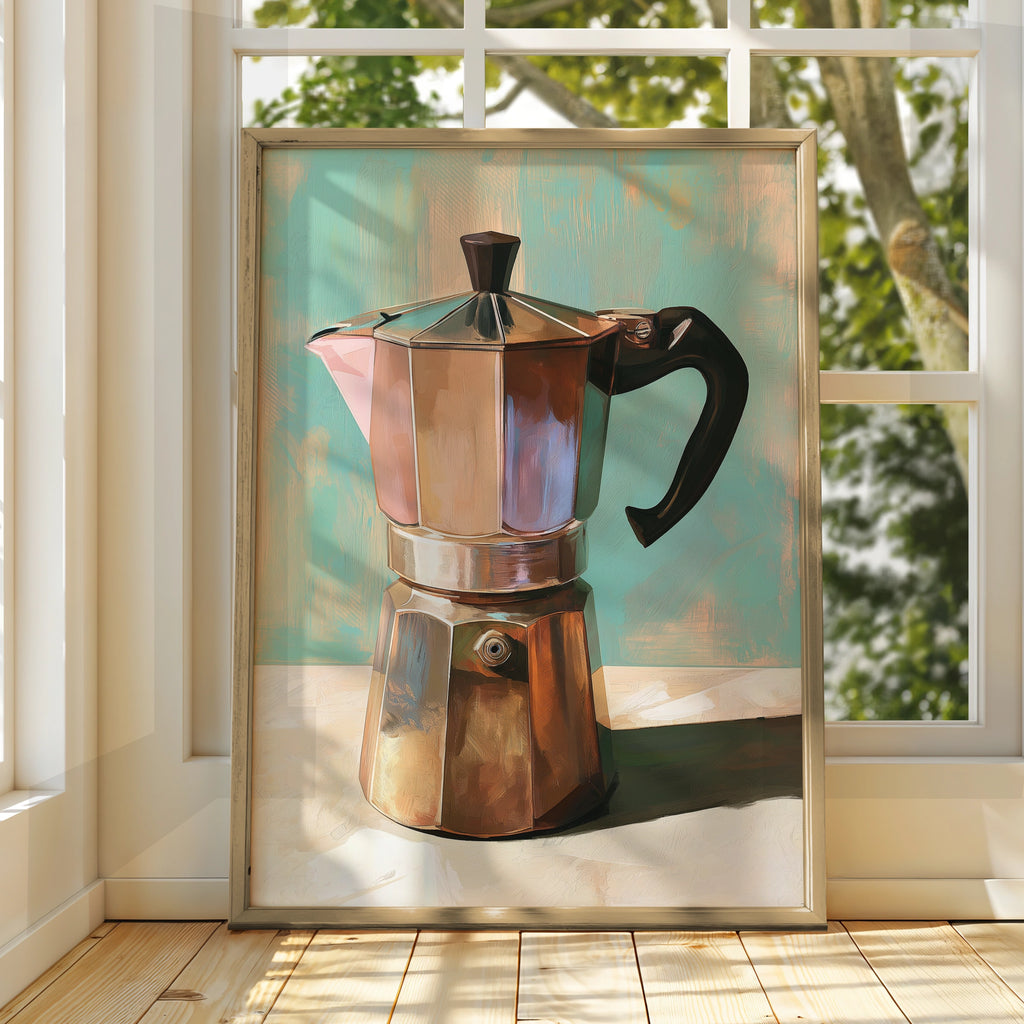 Moka Pot Coffee Poster Italian Espresso Maker Wall Art Print