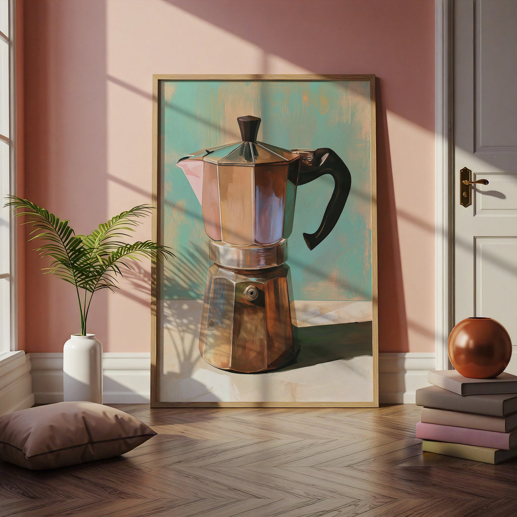 Moka Pot Coffee Poster Italian Espresso Maker Wall Art Print