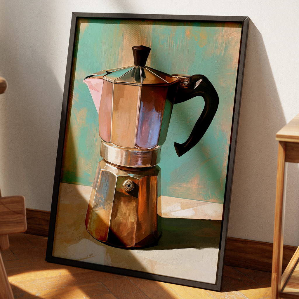 Moka Pot Coffee Poster Italian Espresso Maker Wall Art Print