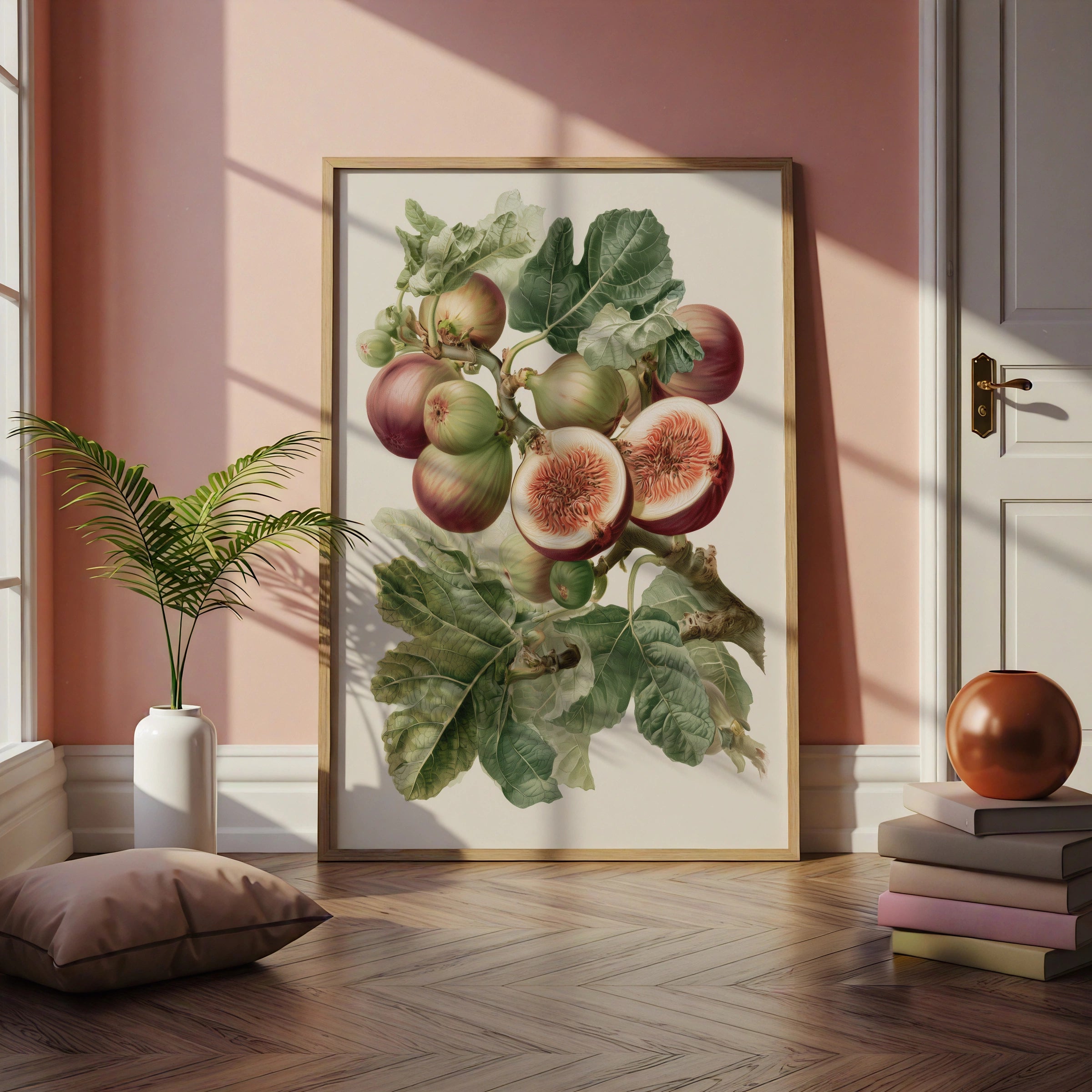 Fig Botanical Print, Vintage Fruit Illustration, Kitchen Wall Art Poster
