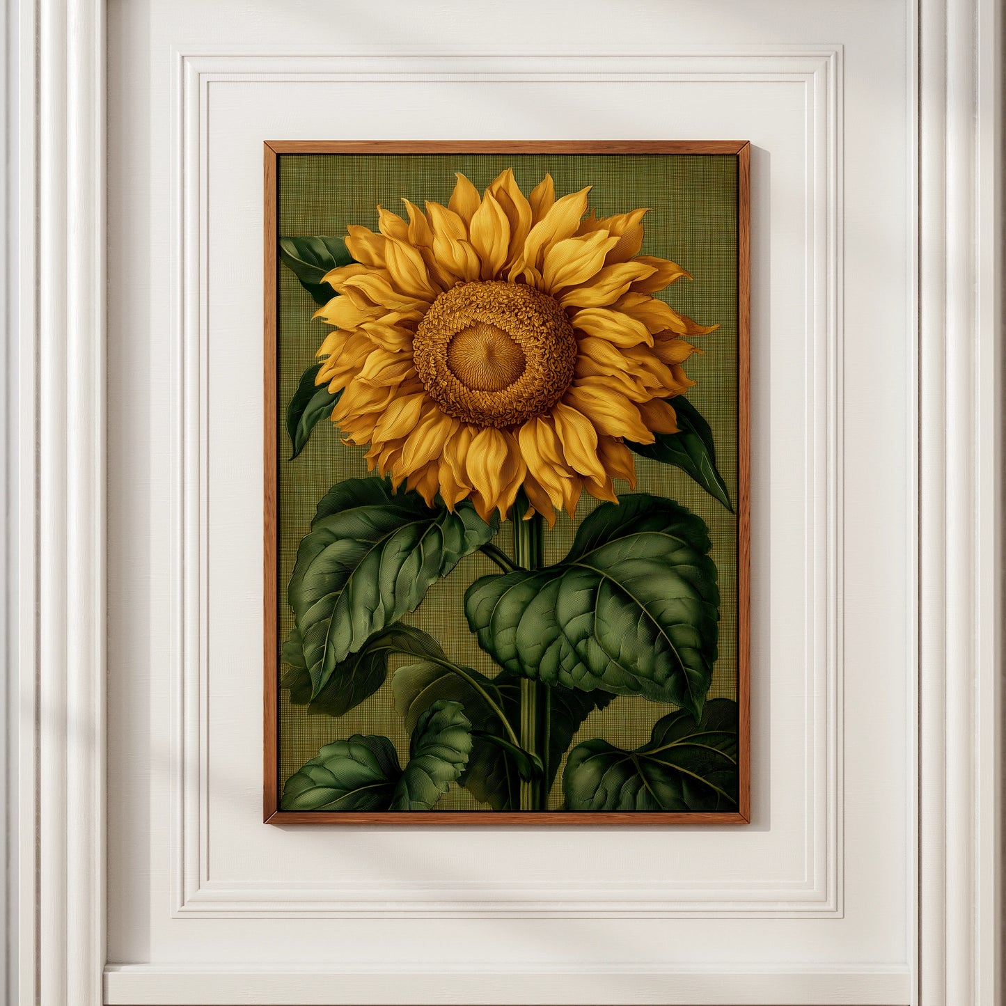 Sunflower Botanical Print, Vintage Engraving Style Wall Art Poster