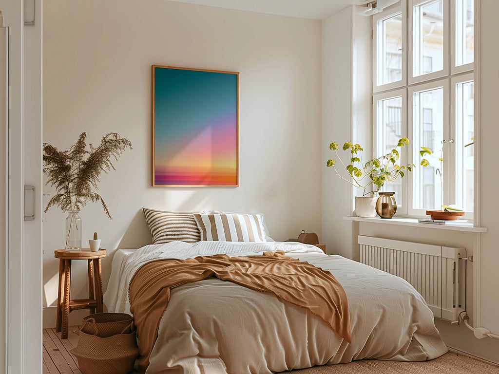 Gradient Sunset Sky Print, Abstract Colourful Wall Art, Minimalist Poster