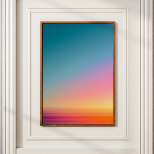 Gradient Sunset Sky Print, Abstract Colourful Wall Art, Minimalist Poster