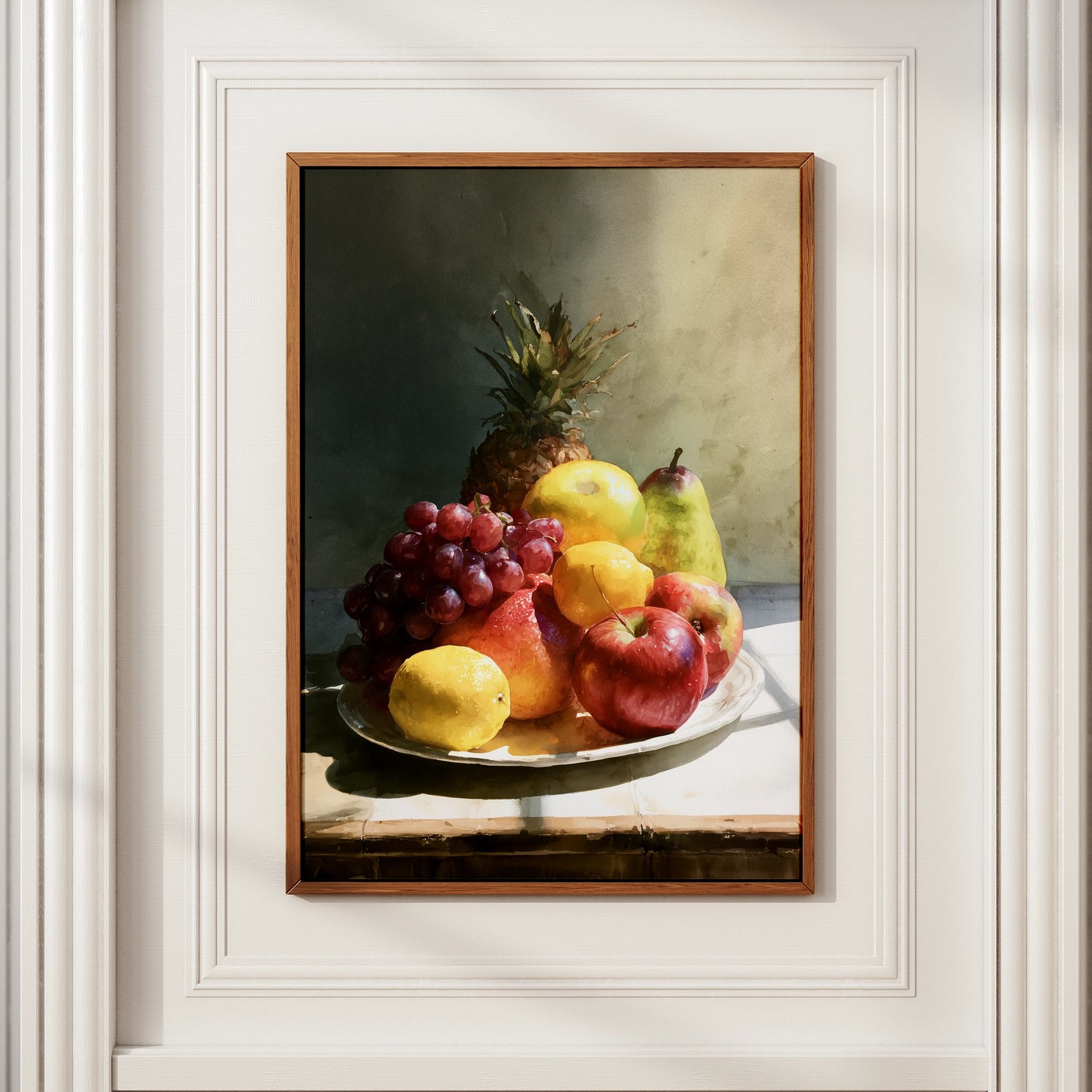 Fruit Still Life Poster, Watercolour Wall Art, Classic Kitchen Print