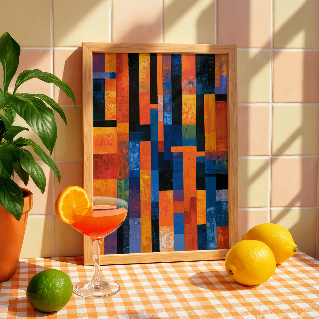 Abstract Geometric Art Print, Colourful Wall Decor, Modern Statement Piece