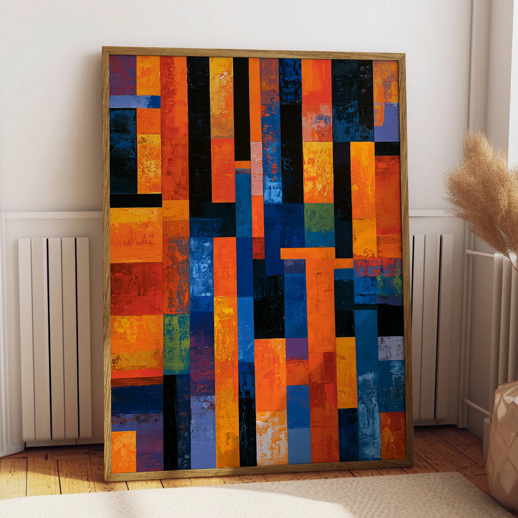 Abstract Geometric Art Print, Colourful Wall Decor, Modern Statement Piece