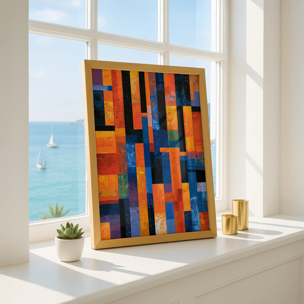Abstract Geometric Art Print, Colourful Wall Decor, Modern Statement Piece