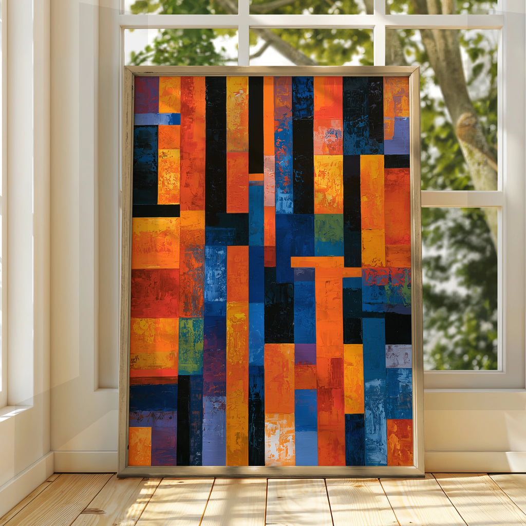 Abstract Geometric Art Print, Colourful Wall Decor, Modern Statement Piece