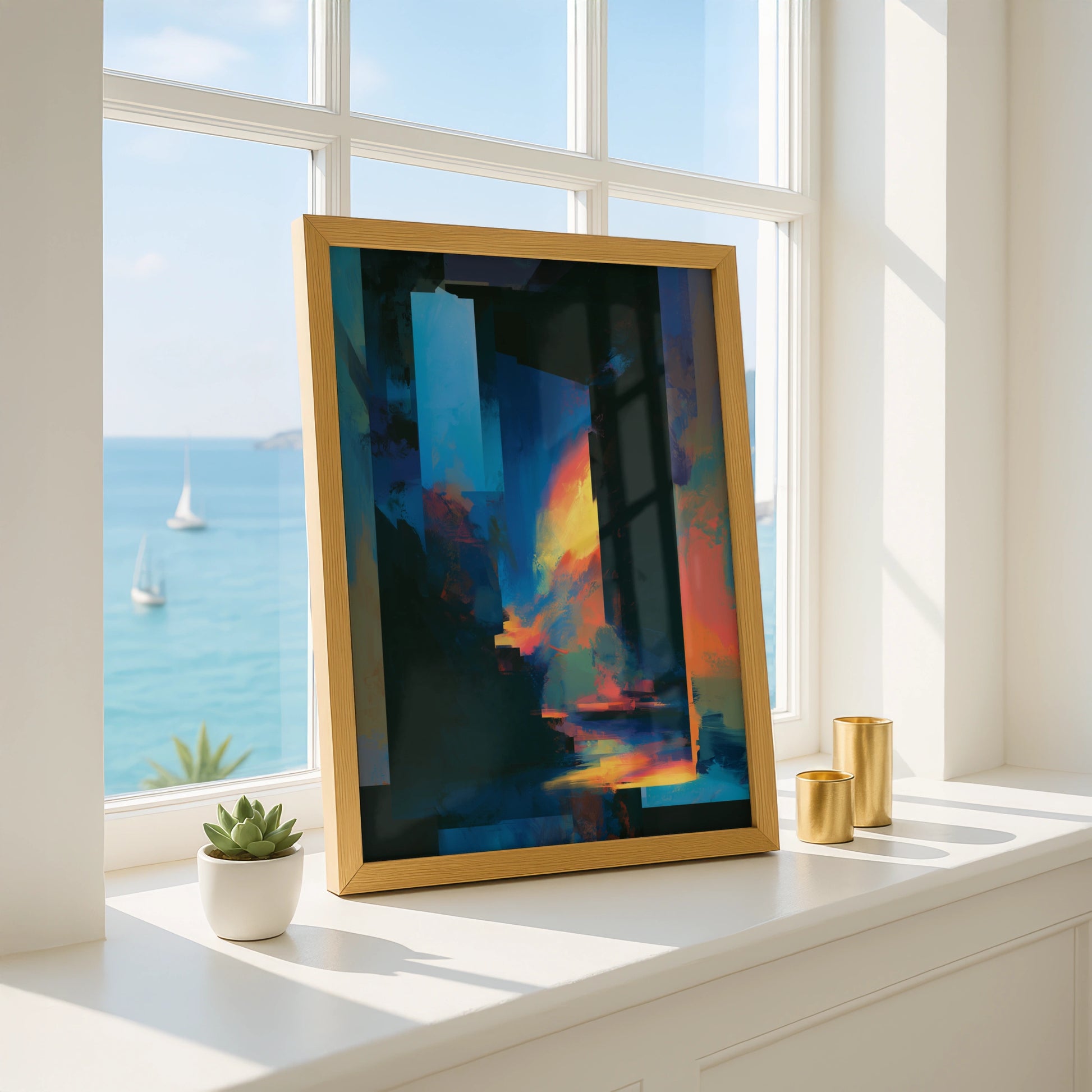 Abstract Landscape Art Print, Colourful Wall Art, Modern Home Decor, Vibrant Palette