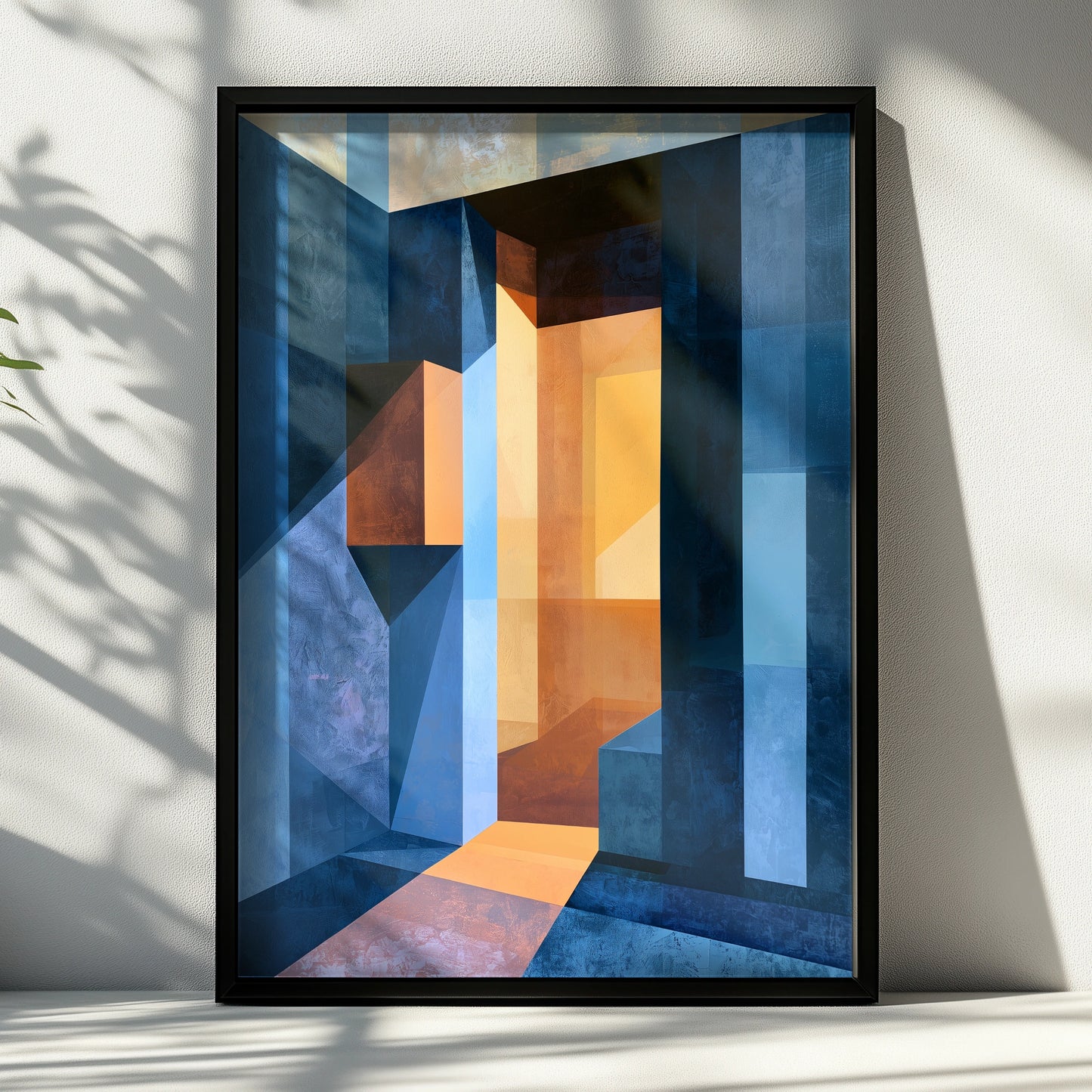 Abstract Doorway Art Print, Geometric Wall Art, Modern Decor, Blue Tones