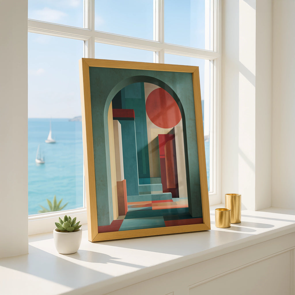 Abstract Geometric Art Print, Colourful Wall Decor, Modern Interior Artwork