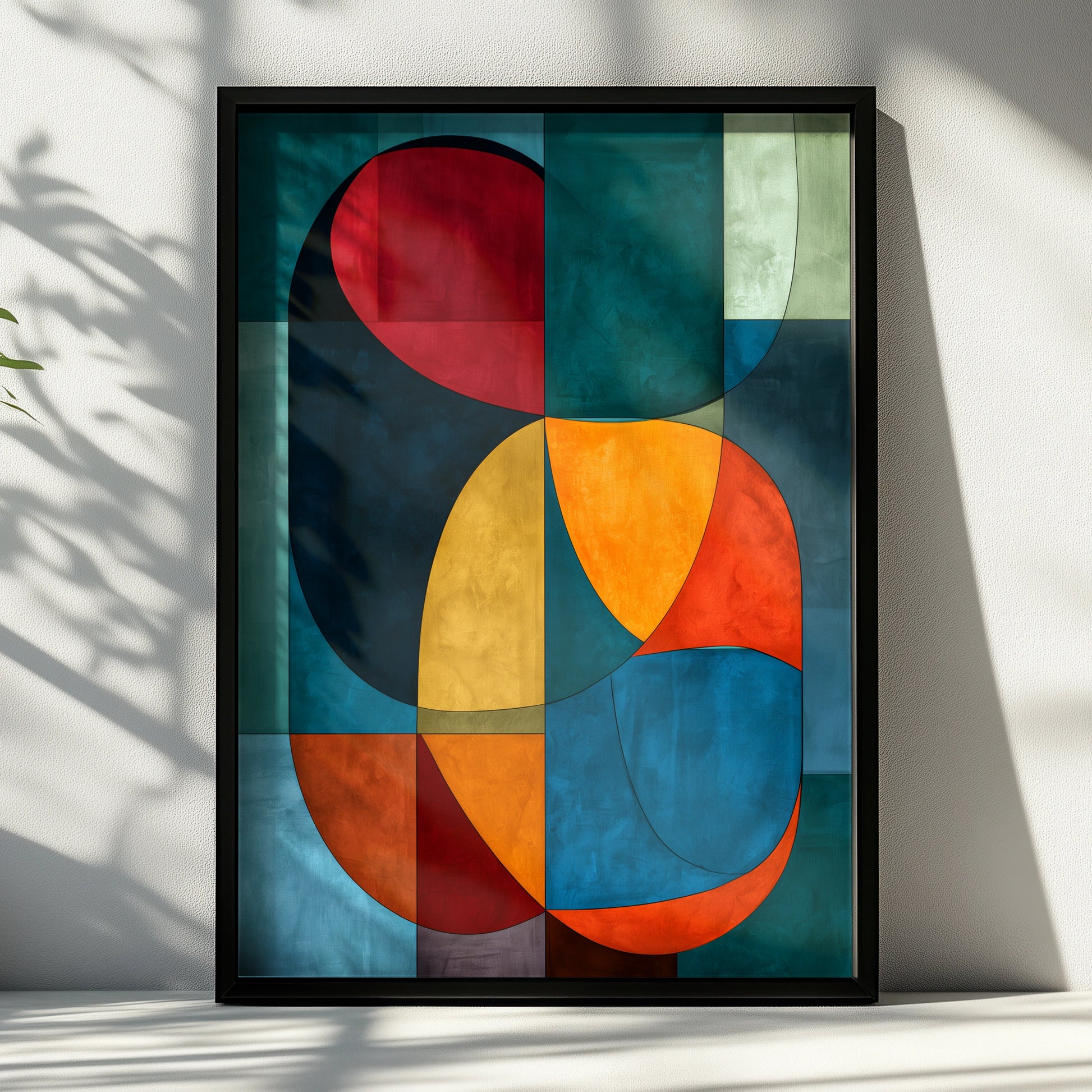 Abstract Geometric Art, Colourful Wall Decor, Modern Home Design, Vibrant Canvas Print